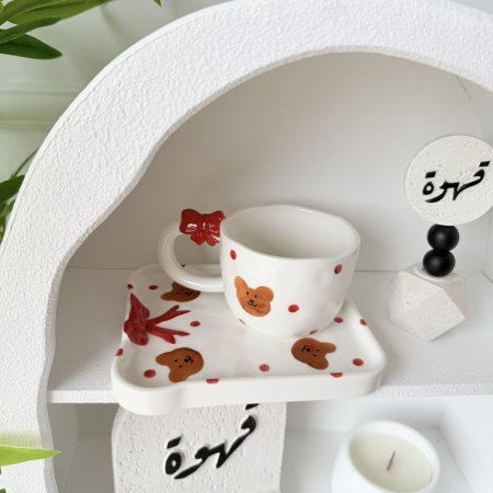 مج هاند ميد فيونكة احمر ودب