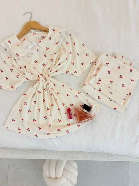 بيجامة كرز نص كم