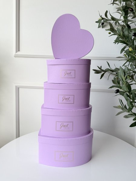 طقم صناديق كرتون 5 قطع شكل قلب