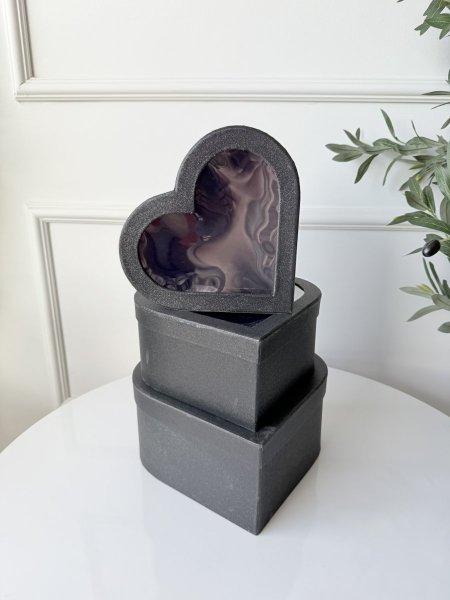 طقم صناديق كرتون 3 قطع شكل قلب