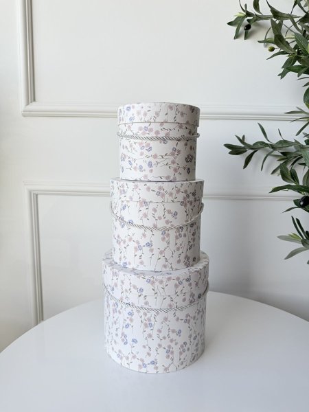 طقم صناديق كرتون 3 قطع  دائري