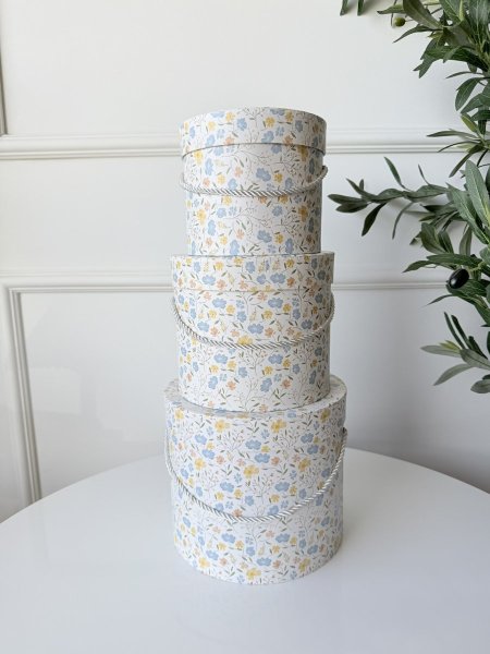 طقم صناديق كرتون 3 قطع  دائري