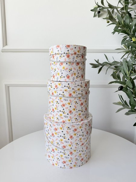 طقم صناديق كرتون 3 قطع  دائري