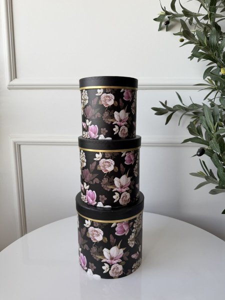 طقم صناديق كرتون 3 قطع  دائري