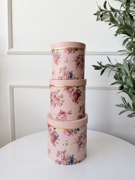 طقم صناديق كرتون 3 قطع  دائري