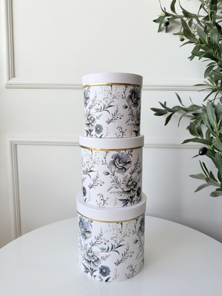 طقم صناديق كرتون 3 قطع  دائري