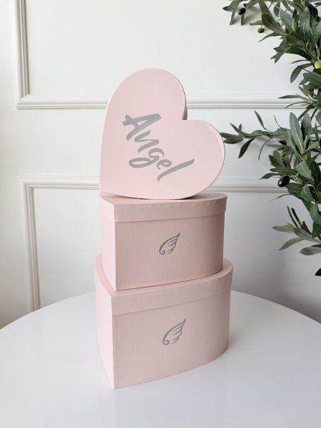 طقم صناديق كرتون 3 قطع  قلب