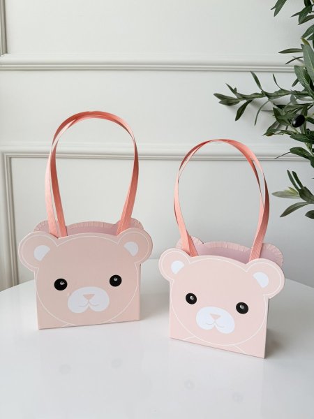 طقم صناديق كرتون قطعتين شكل سلة دب