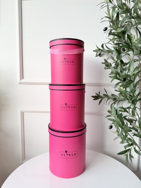 طقم صناديق كرتون دائري 3 قطع حجم كبير