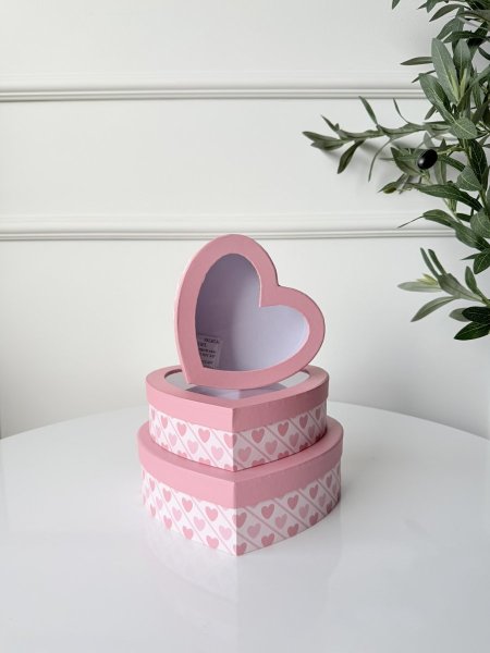 طقم صناديق كرتون قلب 3 قطع