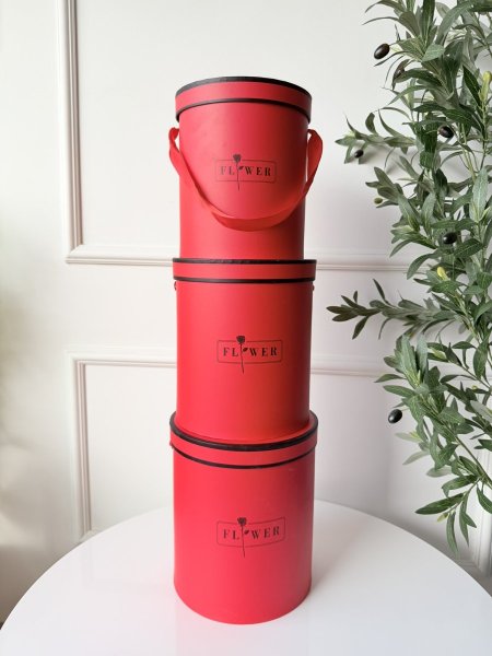 طقم صناديق كرتون دائري 3 قطع حجم كبير