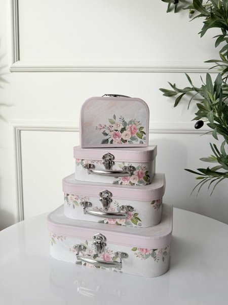 طقم صناديق كرتون  شكل شنطة 4 قطع