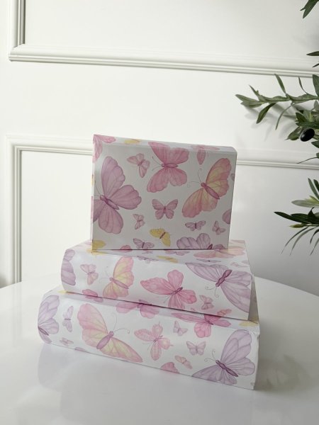 طقم صناديق كرتون  شكل كتاب 3 قطع