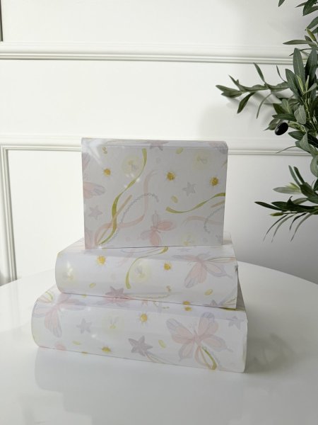 طقم صناديق كرتون  شكل كتاب 3 قطع