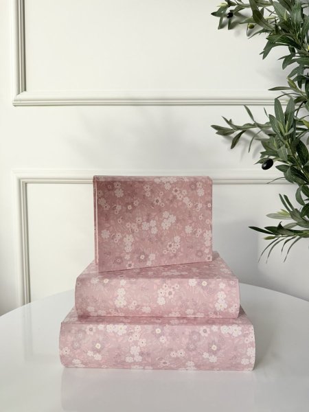 طقم صناديق كرتون  شكل كتاب 3 قطع