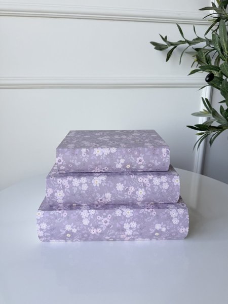 طقم صناديق كرتون  شكل كتاب 3 قطع