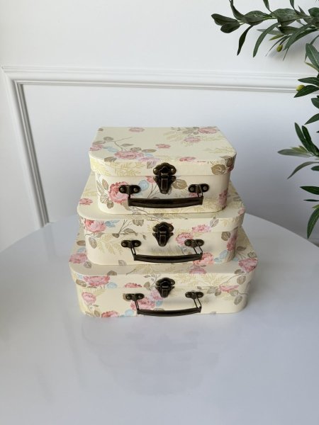 طقم صناديق كرتون  شكل شنطة 3 قطع