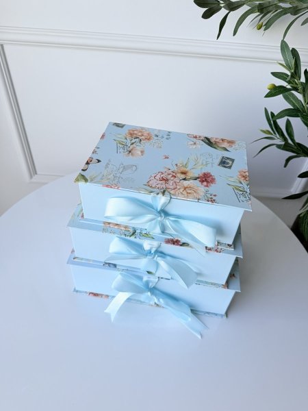 طقم صناديق كرتون  شكل كتاب 3 قطع