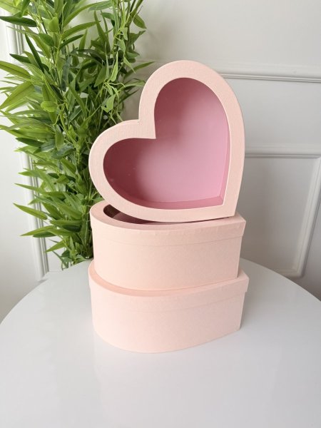 طقم صناديق كرتون 3 قطع شكل قلب