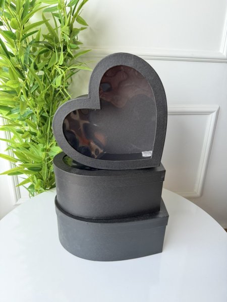 طقم صناديق كرتون 3 قطع شكل قلب