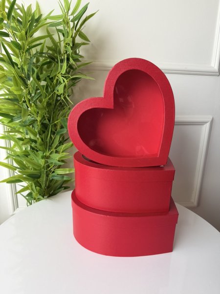 طقم صناديق كرتون 3 قطع شكل قلب