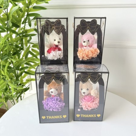 بوكيه ورد مع دب