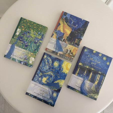 دفتر هارد كفر رسمات فن جوخ مسطر 14*21 سم