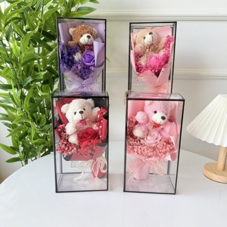 باقة ورد مع دب