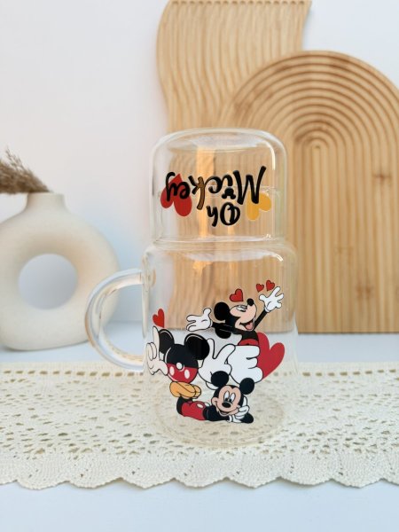 شاف ايد مع كاسة زجاج ميكي ماوس