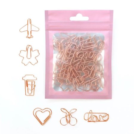 دبابيس اشكال لون ذهبي وردي