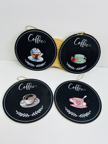 تعليقة خشب  COFFEE لون اسود