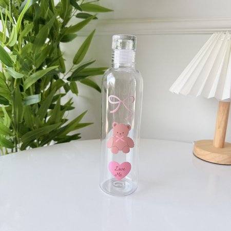 مطرة بلاستك دب وفيونكة وقلب