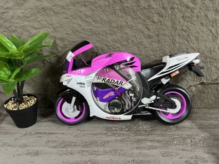 ساعة حائط حجم كبير شكل دراجة نارية