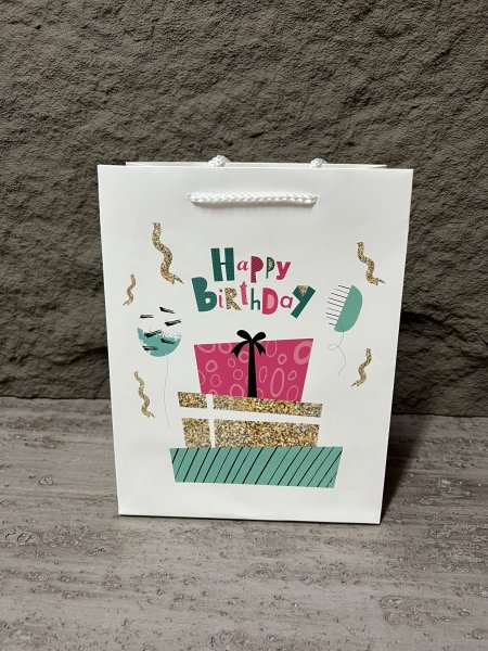 كيس هدايا كرتون عيد ميلاد ابيض 