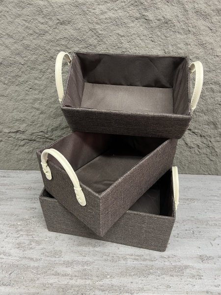 طقم سلة قماش ثقيل مكون من 3 قطع 