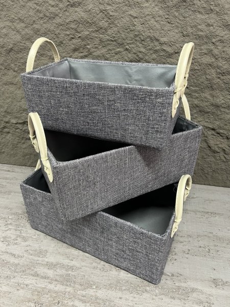 طقم سلة قماش ثقيل مكون من 3 قطع 
