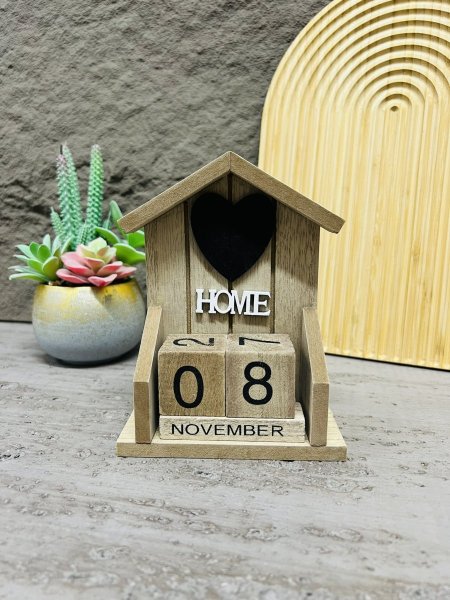 كالندر خشبي شكل خوخ لون خشبي