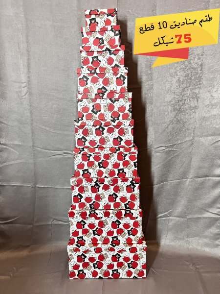 طقم صناديق كرتون 10 قطع حجم كبير