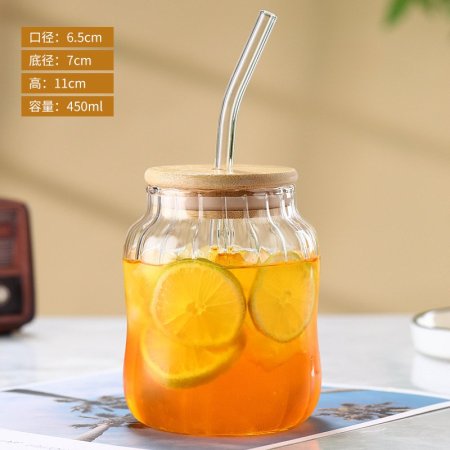 مج شفاف بدون ايد مع مصاصة