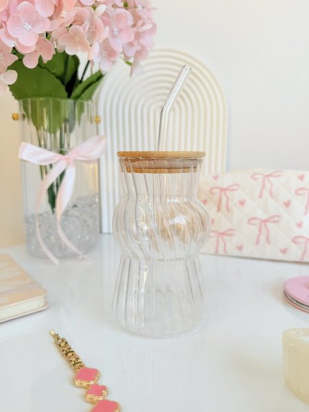 مج زجاج شفاف 3 حلقات مع شلمون