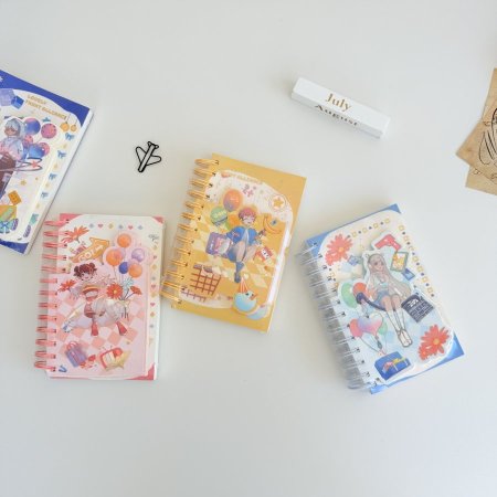 دفتر سلك مع ورق نوت ملون