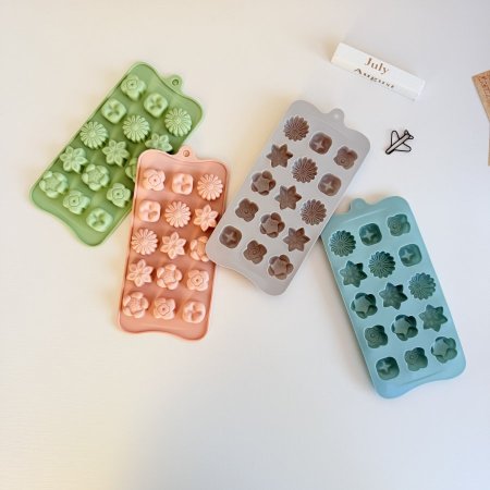 قالب ثلج سيليكون شكل ورة ونجمة ومكعب