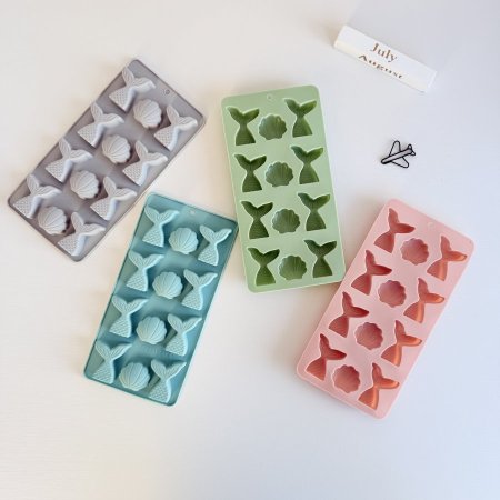 قالب ثلج سيليكون شكل حورية وصدفة