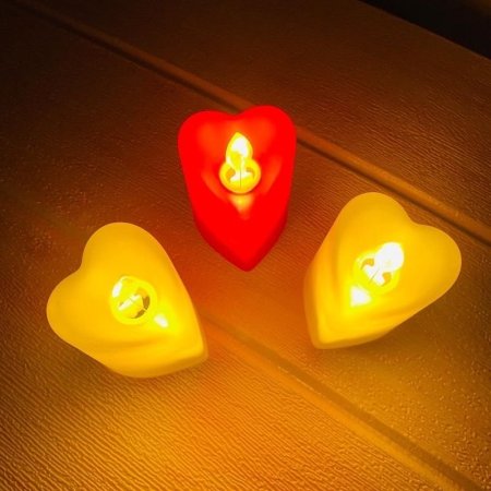 شمع الكتروني شكل قلب