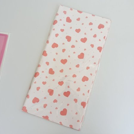 ورق تغليف 20 طبق قلوب زهري