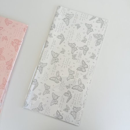 ورق تغليف 20 طبق فراشات ابيض