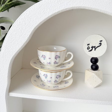 فنجان فرنسي ورد بنفسجي بسعر العرض جملة ومفرق