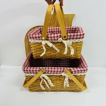 طقم سلات قش مكون من سلتين 