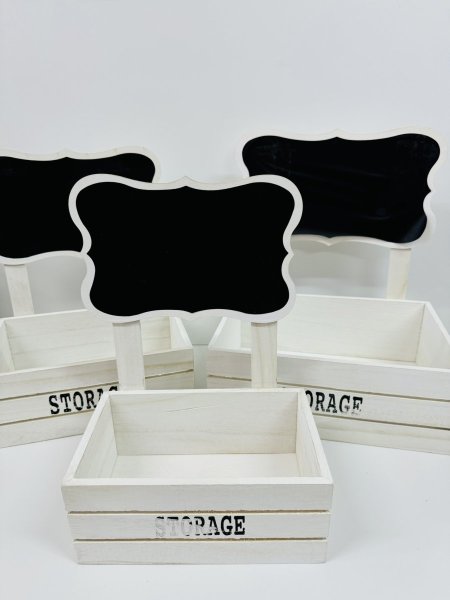 طقم صناديق خشب 3 قطع مستطيل مع لوح 