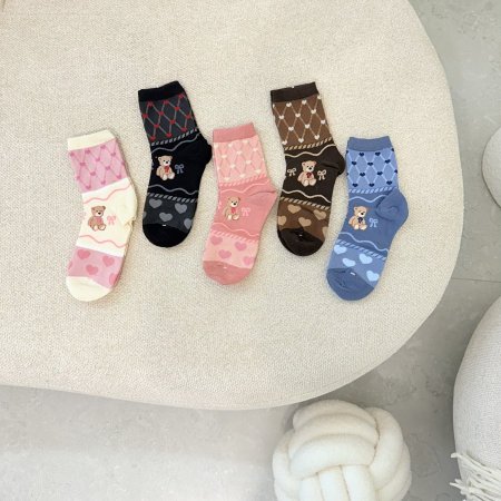 جرابات قطن دب وقلوب